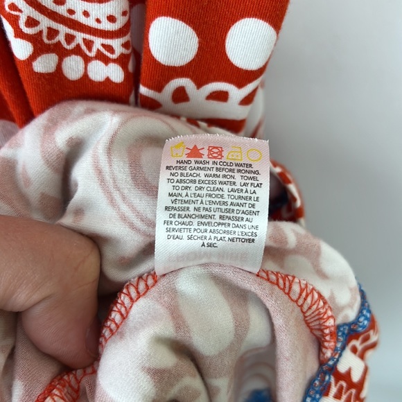 HATLEY jersey-like mini dress white medallion print on red L - Picture 9 of 11